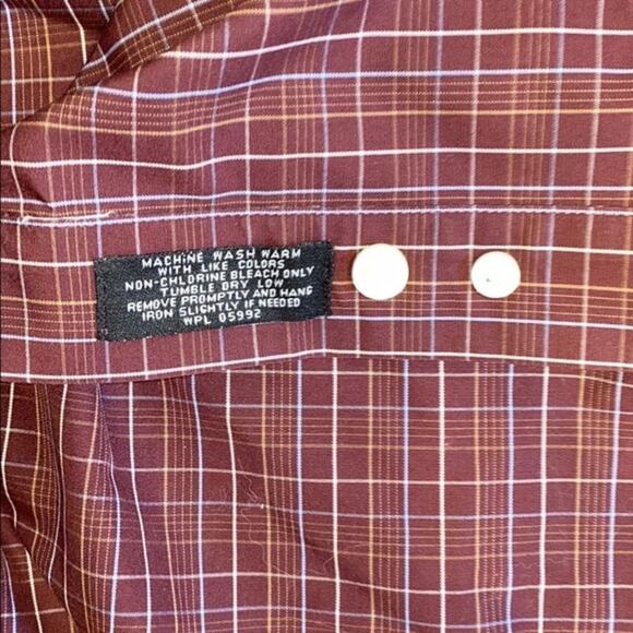 Jos. A Bank maroon plaid shirt button down shirt | Sz M - Picture 5 of 6